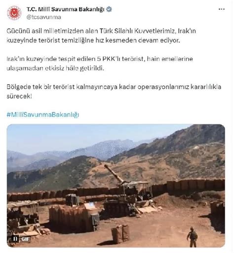 M­S­B­:­ ­I­r­a­k­­ı­n­ ­K­u­z­e­y­i­n­d­e­ ­5­ ­P­K­K­­l­ı­ ­E­t­k­i­s­i­z­ ­H­a­l­e­ ­G­e­t­i­r­i­l­d­i­